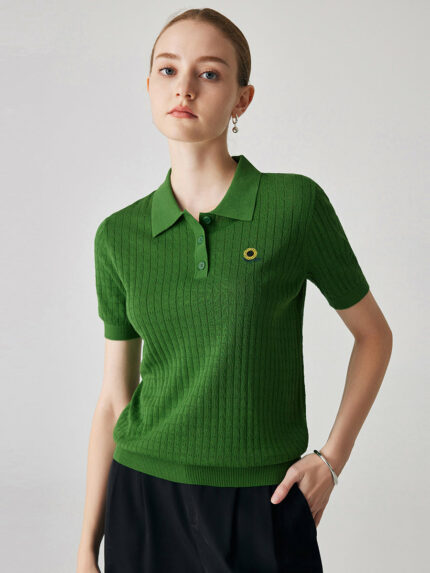 Women's Classic Polo Knit T-Shirt