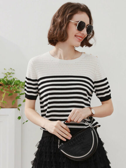 Women's Striped Knit T-Shirt
