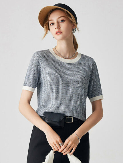Women's Chic Striped Knit T-Shirt